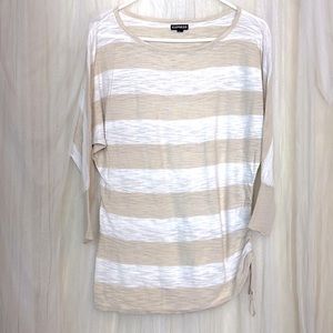 ⭐️ Express striped blouse 3/4 sleeves drawstring side tie Women S